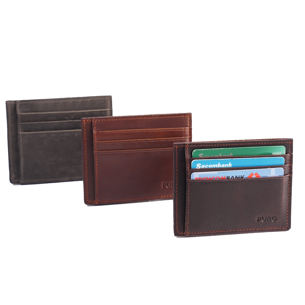 Ví đựng thẻ Da Bò Mini Card Cardholder nhỏ gọn tiện lợi PURO Bảo hành 24 tháng