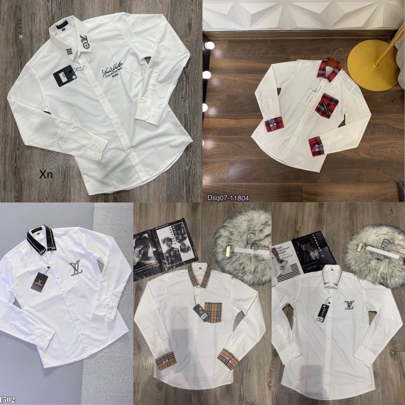 Sơ Mi Trắng Phối Cổ và Tay áo Nam Thêu Hoạ Tiết New Zenkocs3 MEN SOMI 039