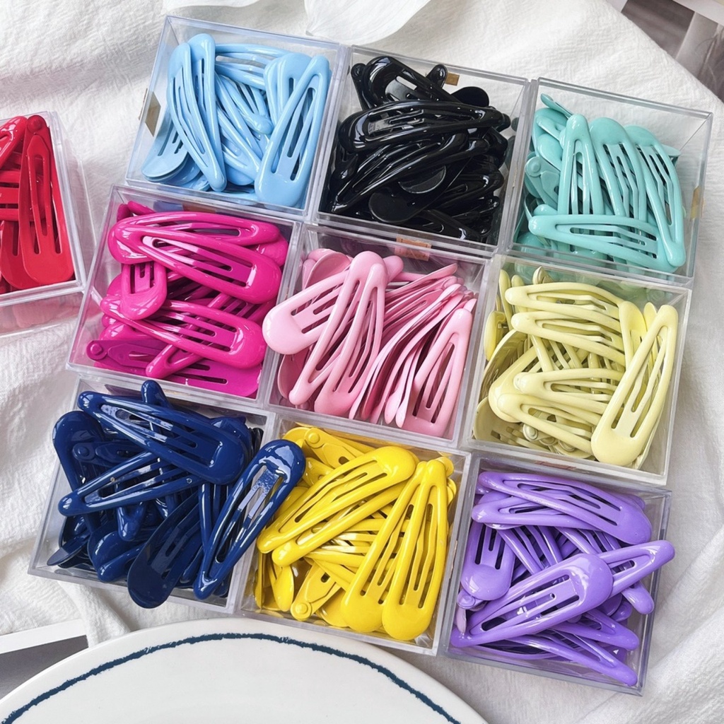 Kẹp tóc màu trơn hình giọt nước cho bé size 32mm, 3,2cm