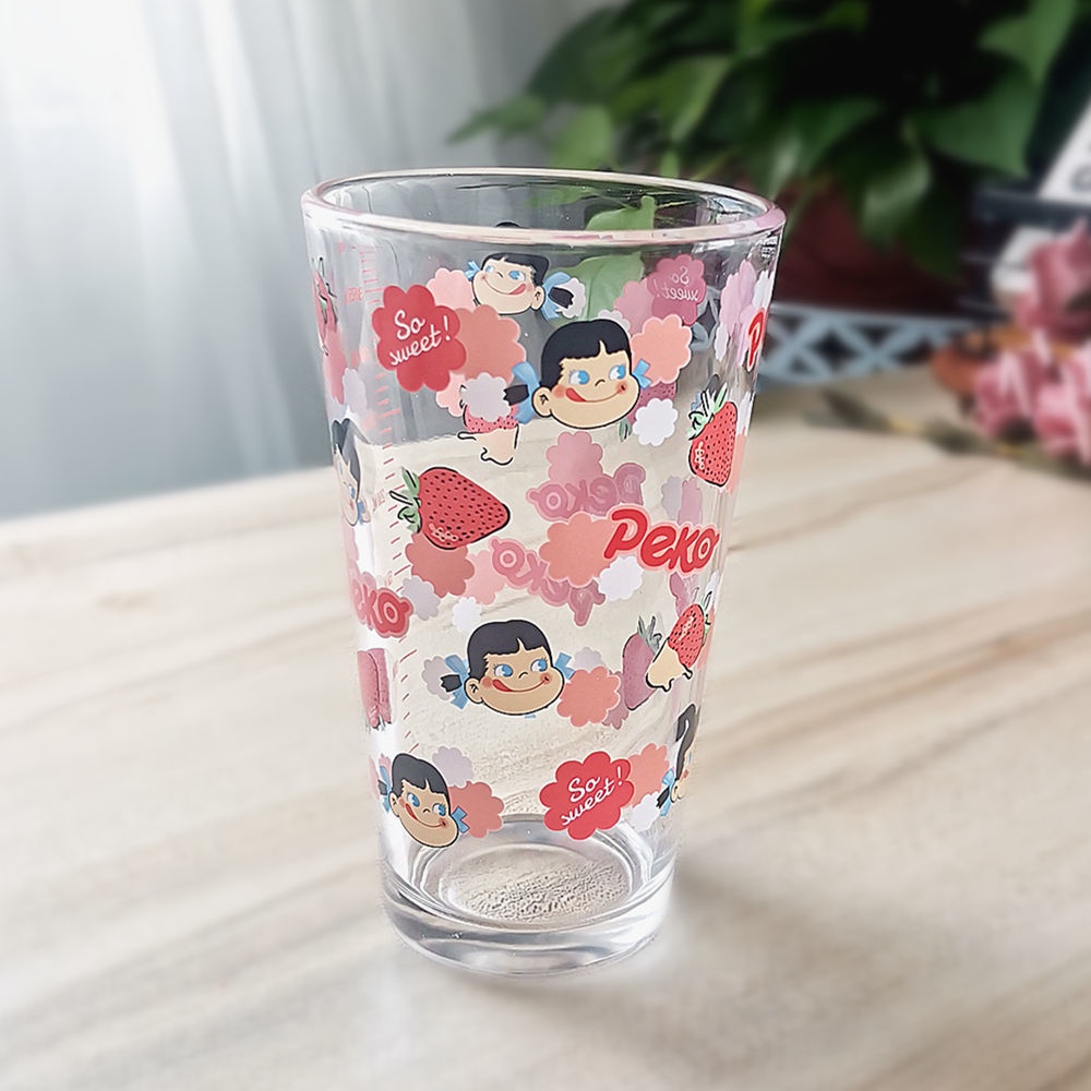 Cốc Thủy Tinh Uống Sữa Có Nắp Và Ống Hút In Họa Tiết Dễ Thương Chất Lượng Cao Cho Gia Đình