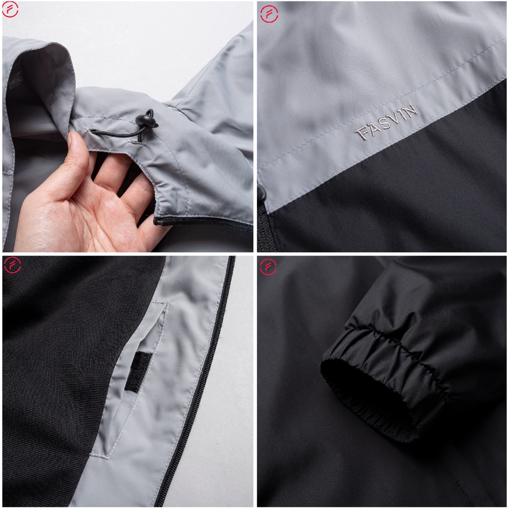 Áo gió thể thao nam Fasvin 2 lớp có mũ chất liệu cao cấp mềm mại co giãn AG22549.SG