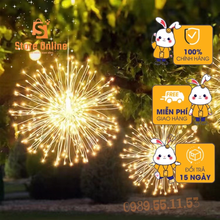Đèn led pháo hoa,led pháo hoa,led pháo hoa treo dây 5 chùm trang trí sân vườn,quán,sự kiện,sinh nhật,giáng sinh,220v