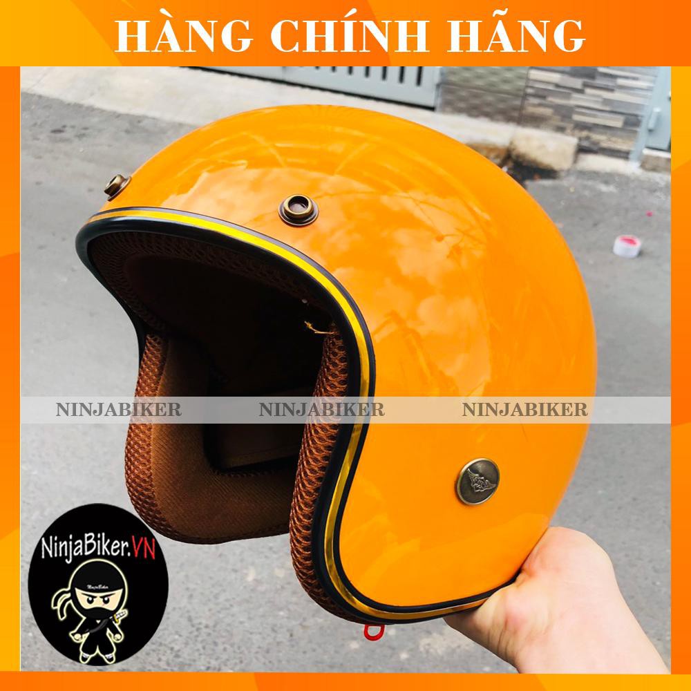 Combo mũ bảo hiểm 3/4 vàng chanh lót nâu gắn tai gấu vàng-trắng siêu đáng yêu -sẵn keo dán