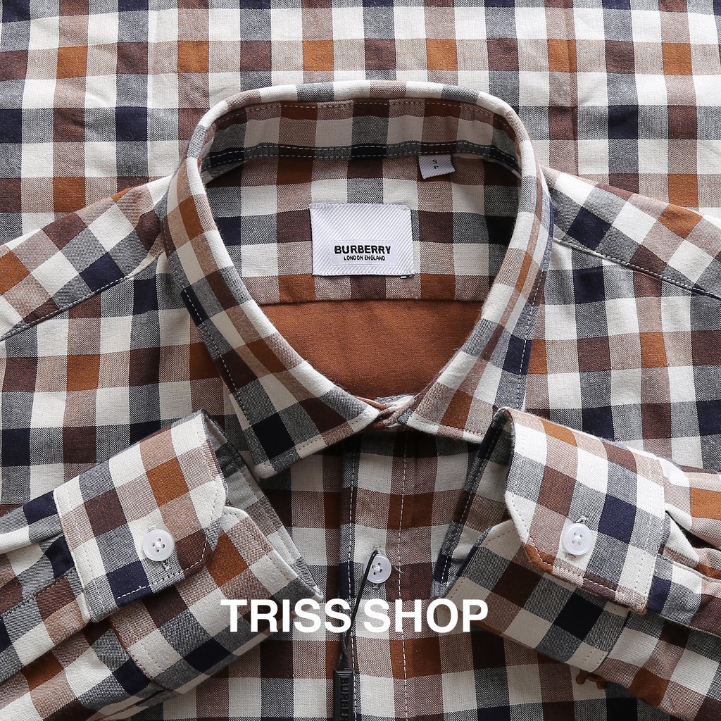 Sơ mi dài tay họa tiết caro BBR chất Cotton Form Chuẩn Slimfit