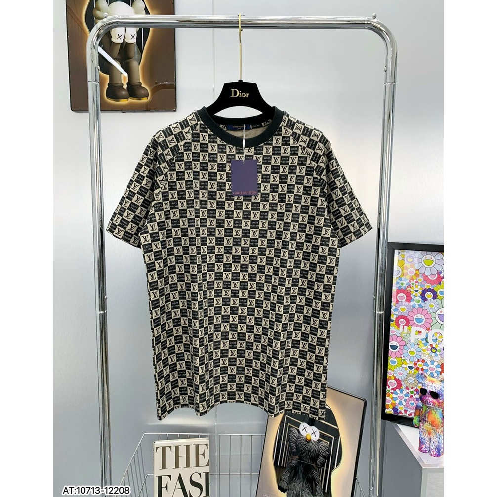 Áo Phông caro logo LV hàng cao cấp - Áo thun nam LV siêu đẹp