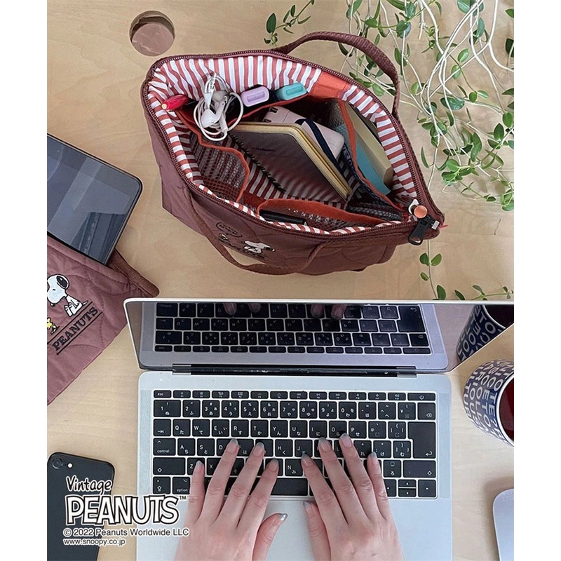 Túi Xách Cotton Cỡ Lớn Thêu Họa Tiết Hoạt Hình Snoopy Dễ Thương Cho Nam Và Nữ