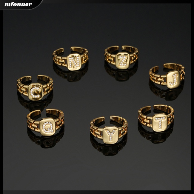 Nhẫn Hở Họa Tiết 26 Chữ Cái Thời Trang Cho Nữ