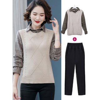 [Hàng Quảng Châu]SP380 Áo sơ mi dạ gile len Hàn Quốc