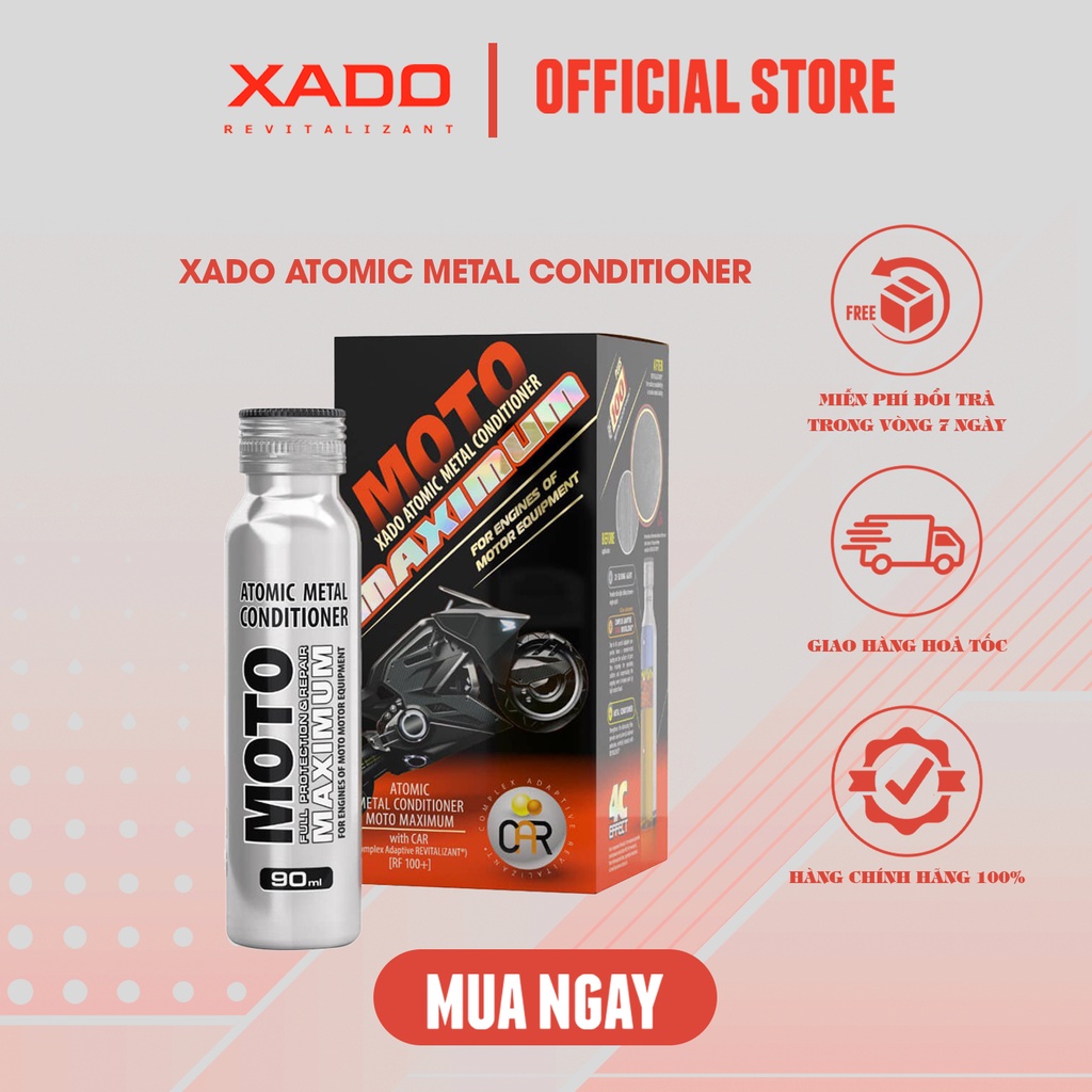 Phụ gia phục hồi động cơ xe tay ga công nghệ Nano XADO Atomic Conditioner MaxiMum 90ml - XADO store offcial