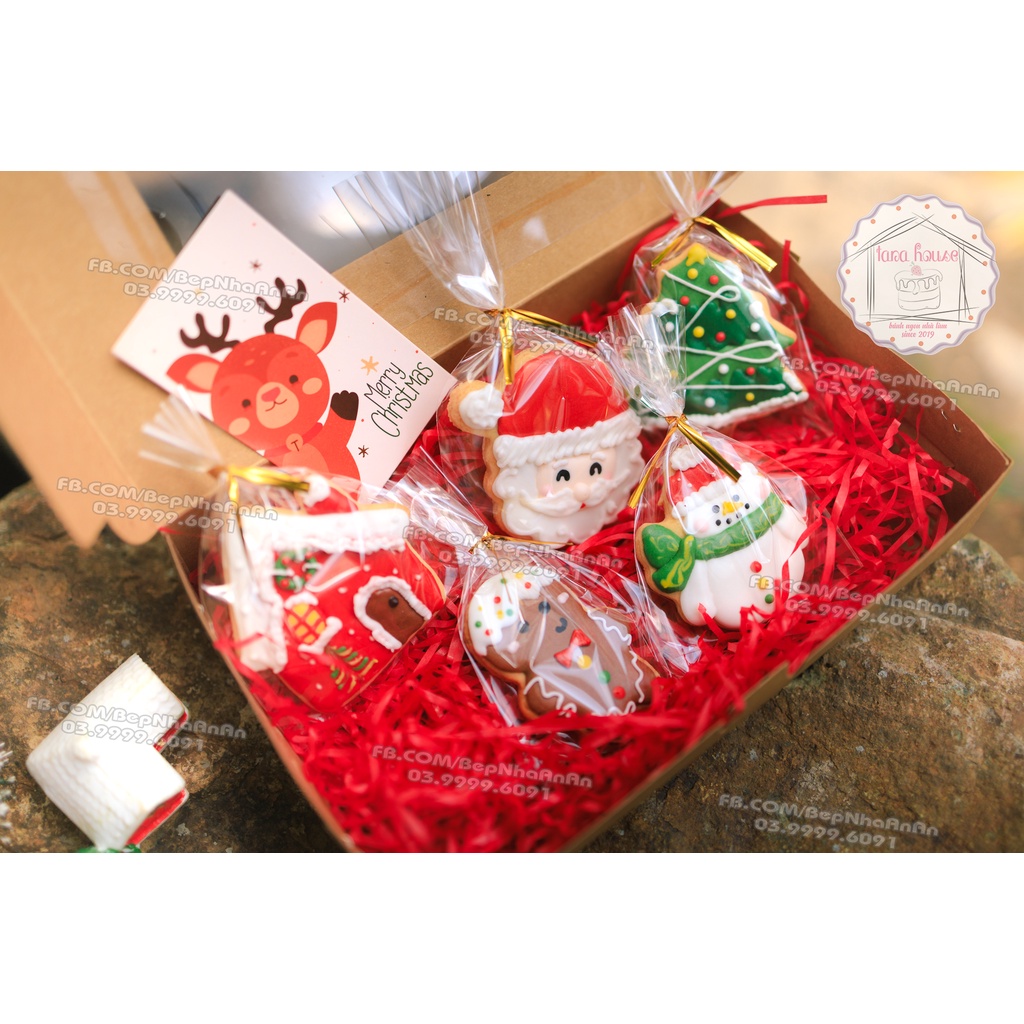 🎄"HỎA TỐC" - 1 Bánh quy vẽ Cookies Icing Giáng Sinh - Mua nhiều giá rẻ 🎄- HSD 2 tháng