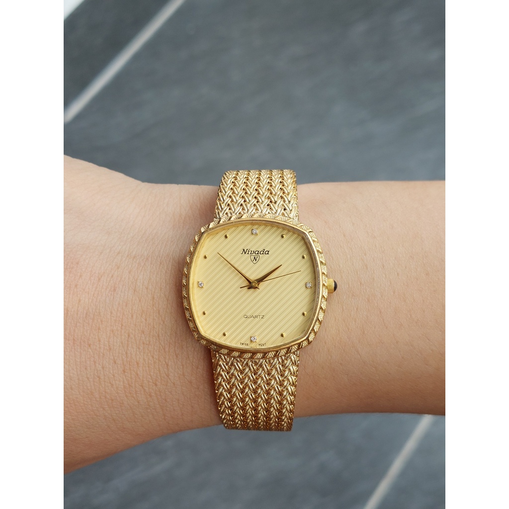 Đồng hồ Thuỵ Sĩ nữ Nivada chạy pin hàng si Nhật