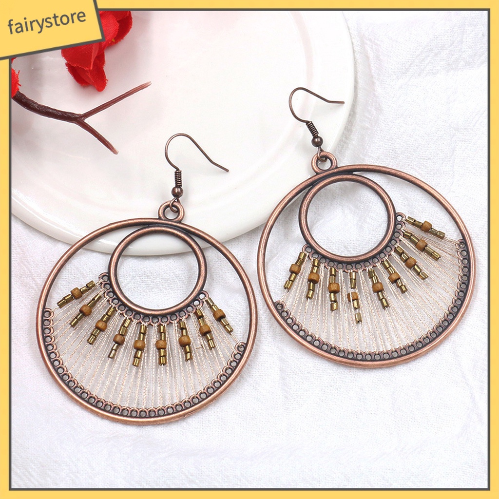 1 Đôi Bông Tai Hình Giọt Nước Phong Cách Bohemian Dành Cho Nữ