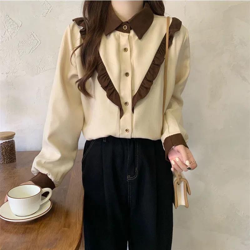 Áo Sơ Mi Tay Dài Phong Cách Phương Tây Thời Trang Mùa Thu Mới Cho Nữ