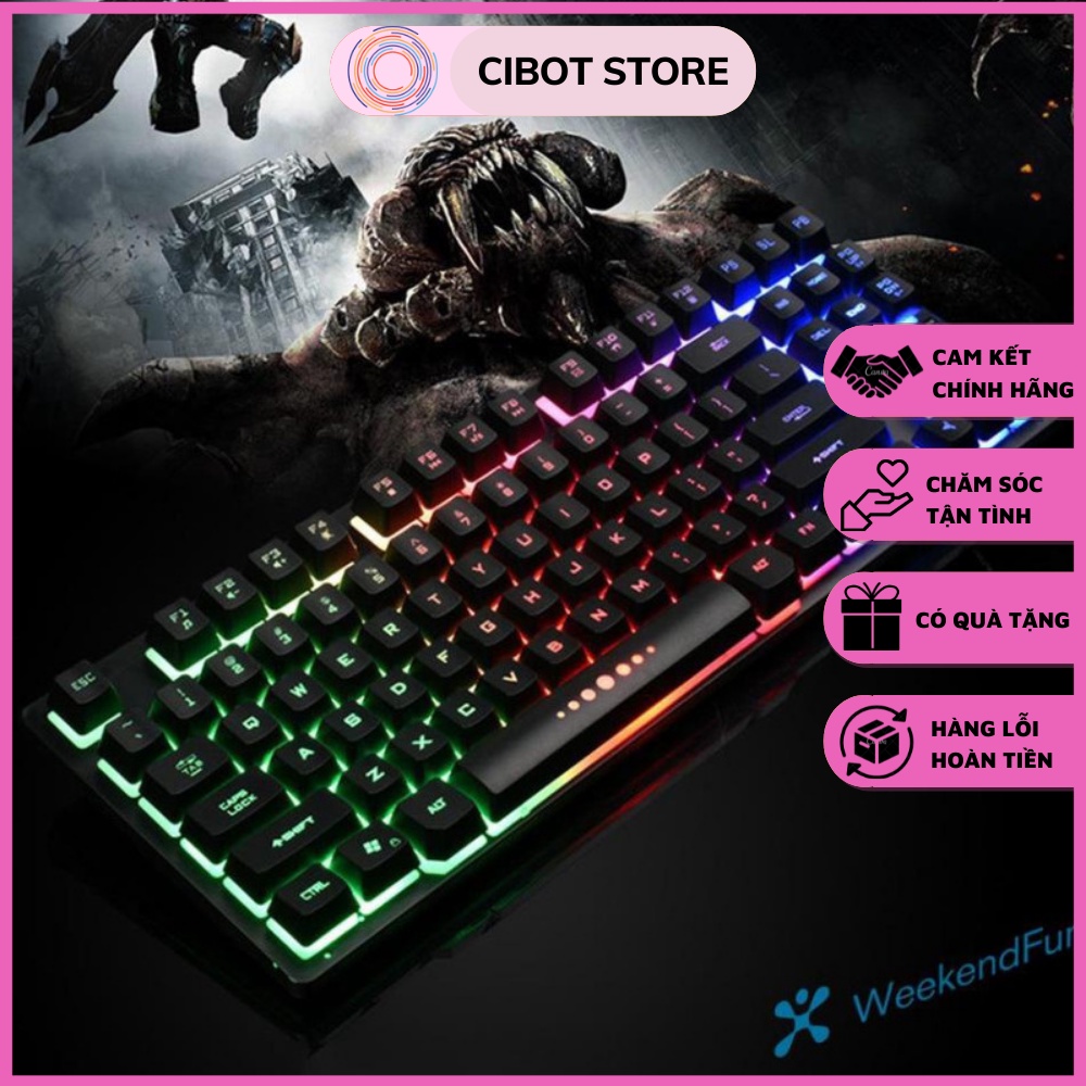 Bàn Phím Gaming K87 Có Dây 87 Phím với đèn led RGB đẹp mắt