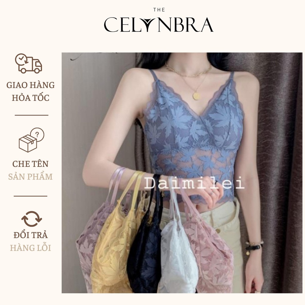 Áo Bra Ren Lưới Mềm Họa Tiết Lá Xinh Xắn Lacy Bra - AL28