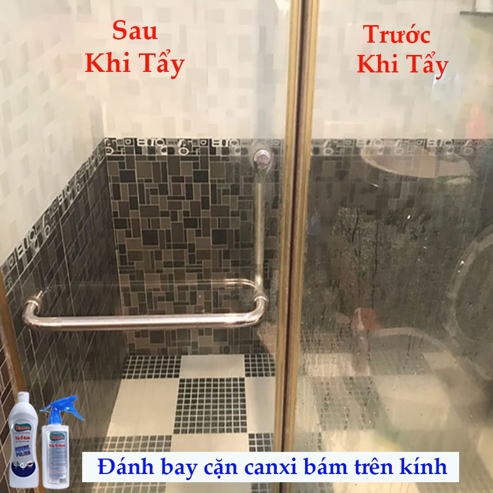 Nước Tẩy Rửa Cặn Canxi Trên Kính ZIPPRO - Vệ Sinh Sạch Cặn Bám Lâu Ngày Vách Kính Nhà Tắm, Gương - Loại Mạnh Nhất