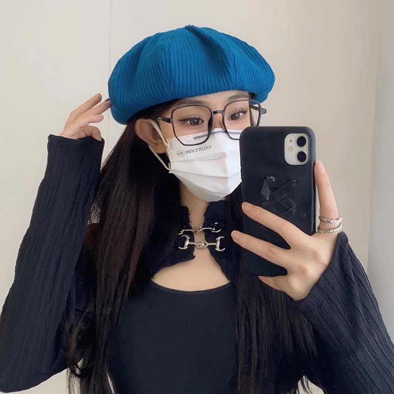 Mũ Beret Màu Trơn Phong Cách Nhật Bản Thời Trang Thu Đông Cho Nữ
