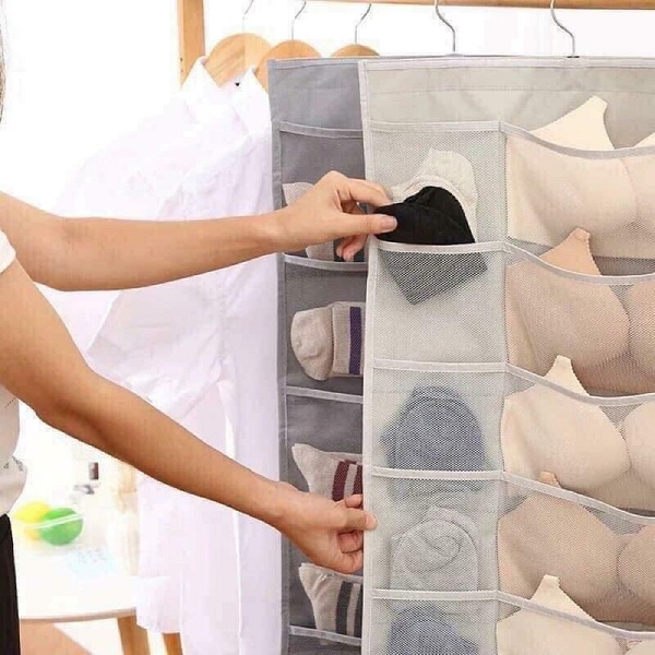 Túi treo đồ 2 mặt 30 ngăn đựng phụ kiện thời trang, thắt lưng, đồ lót, vật dụng gia đình tiết kiệm diện tíchcó móc treo