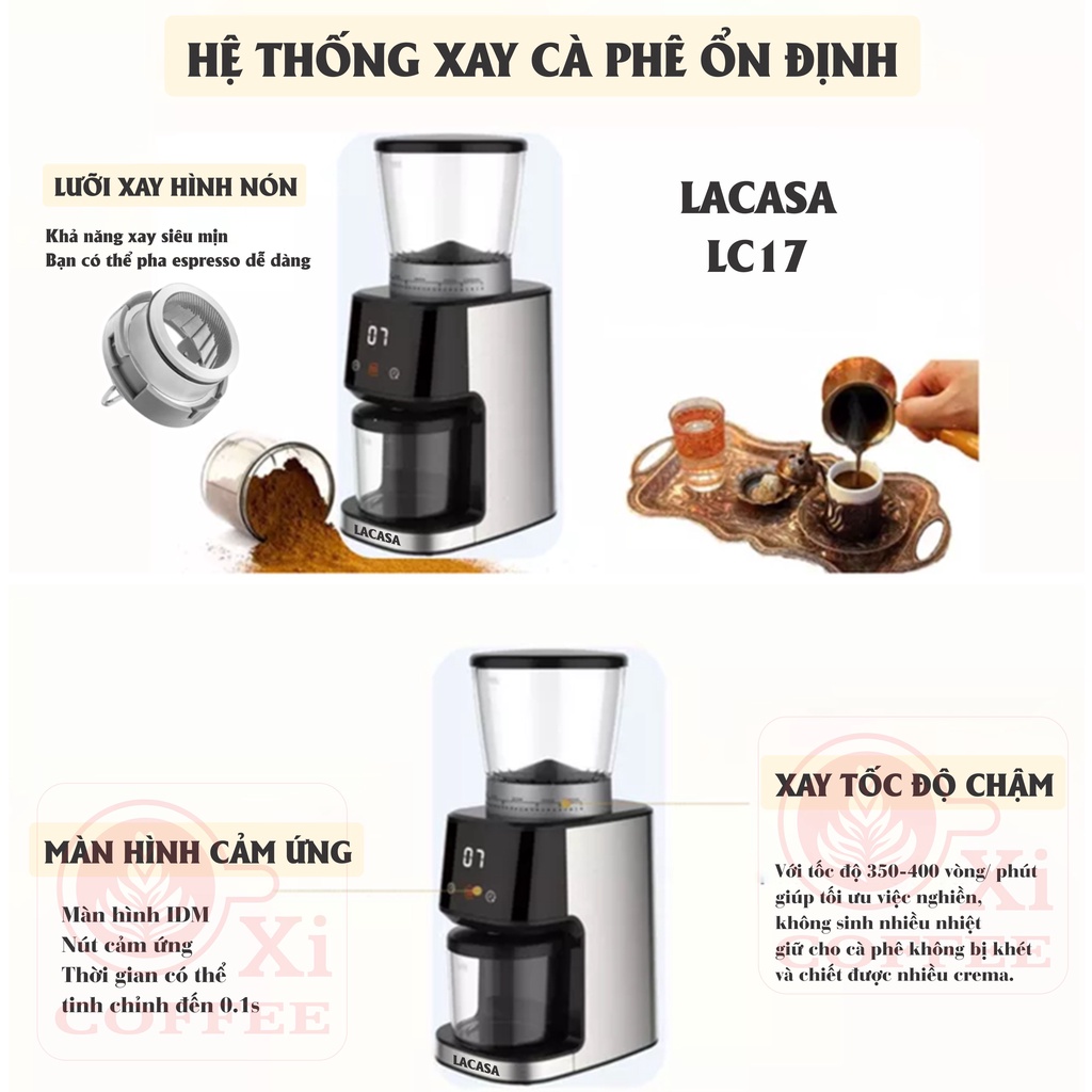 Máy xay cà phê espresso Lacasa LC17, LC18