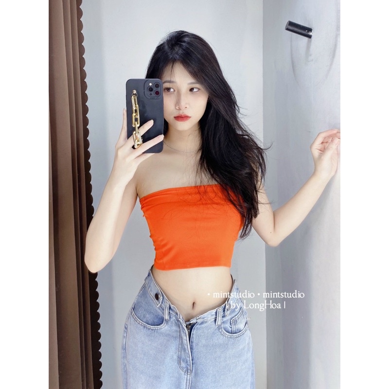 Áo ỐNG TRƠN UN croptop hình thật nữ sexy đơn giản nữ - Thiên yết