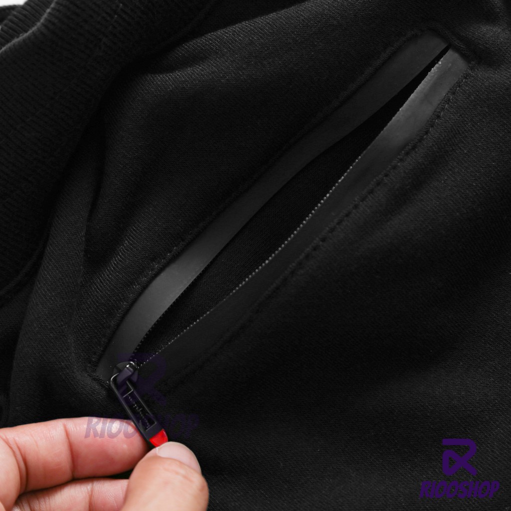 Quần thun nỉ nam ngắn cao cấp chuẩn shop dây kéo RPS037 - quần short nam đẹp Riooshop