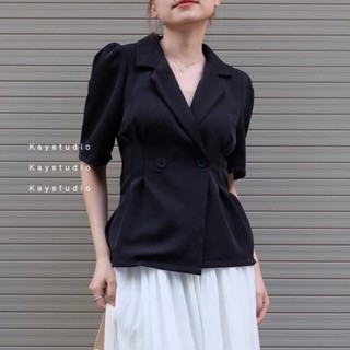 Áo blazer doll đen