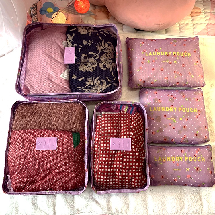 Set 6 Túi Đựng Đồ Trang Điểm Chống Thấm Nước Tiện Dụng Khi Đi Du Lịch