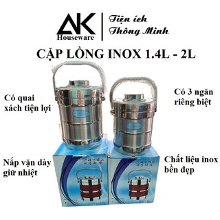 Cặp Lồng Giữ Nhiệt 3 Ngăn Hàn Quốc 2L