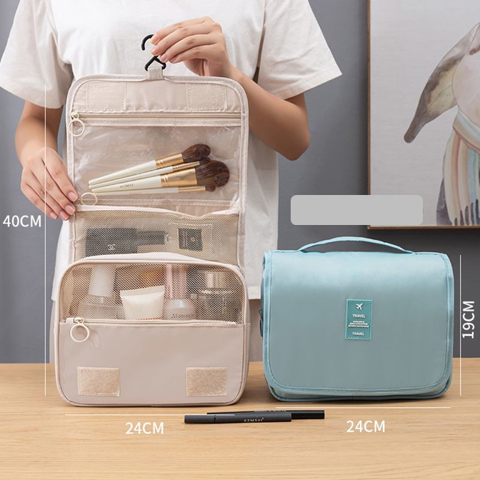 Túi du lịch gấp gọn chống nước có móc treo tiện lợi đựng mỹ phẩm đồ dùng cá nhân PKTDL01