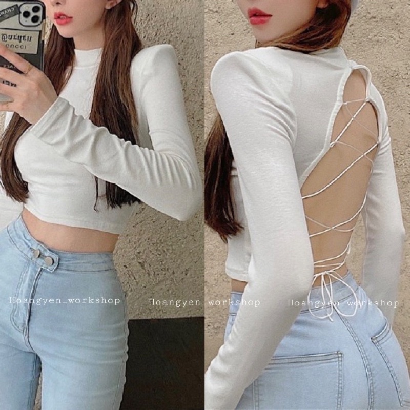 Safia Croptop - áo croptop đan dây lưng