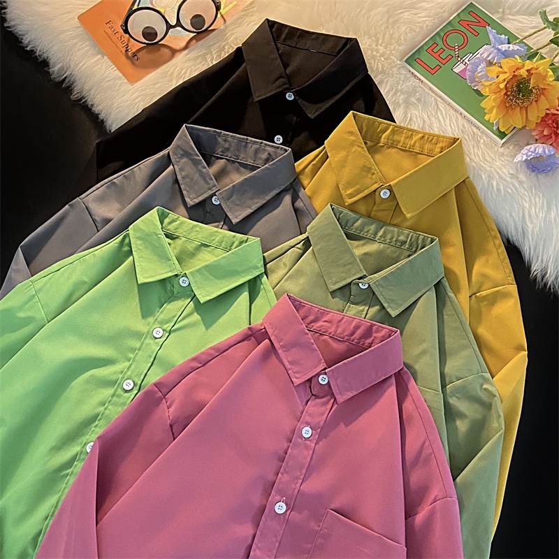 Áo sơ mi SUXI tay dài dáng rộng đơn giản phong cách Hàn Quốc thời trang xuân thu dành cho nữ