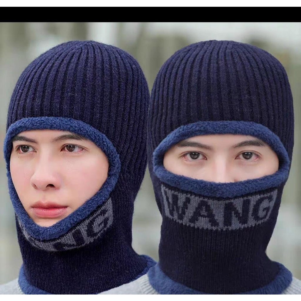 PVN55811 Mũ len kèm khẩu trang giữ ấm mùa đông phong cách thời trang cho nam