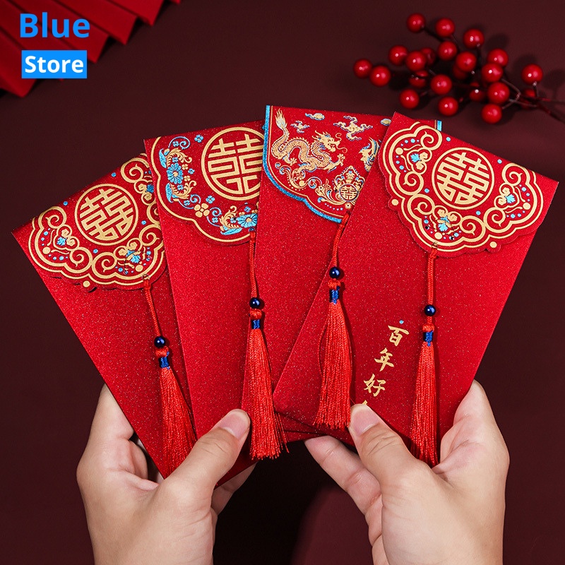 Bao Lì Xì Đỏ Đám Cưới Hỏi Phong Cách Sang Trọng, Quà Tặng Dễ Thương May Mắn, Lì Xì TẾT Mừng Năm Mới - BlueStore