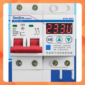 Aptomat thông minh 2p 63A Ngắt điện theo giá vị VÔN và AMPE cài đặt