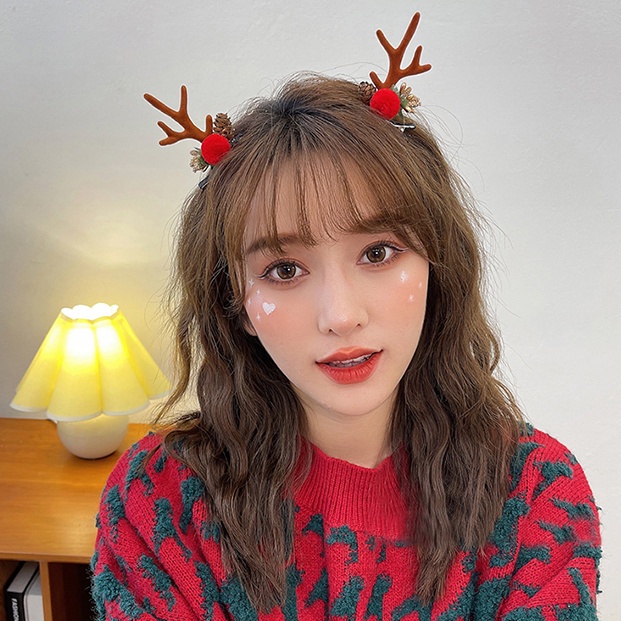 Kẹp Tóc Hình Sừng Tuần Lộc Dễ Thương Cho Bé Gái