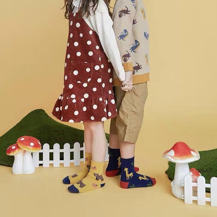 PVN54837 Set 10 đôi tất hình con vật ngộ nghĩnh cao cổ cho bé chất đẹp