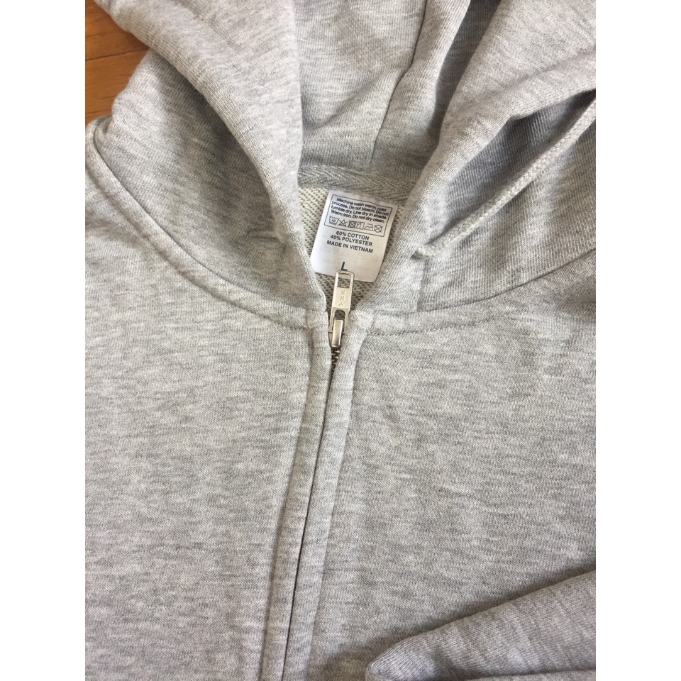 Áo khoác nỉ XUẤT HÀN có mũ, bo gấu, chất đanh lì, khoá kéo kim loại