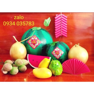 Trái cây giả trang trí Tết, mô hình lát dưa hấu