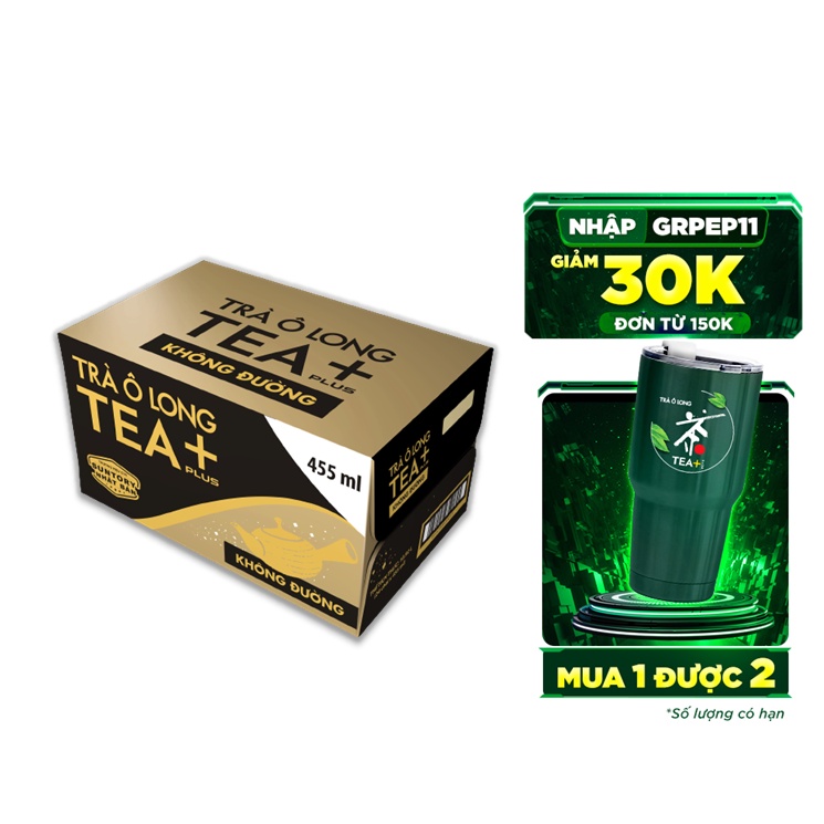 Grop2510 -30k đơn 150k thùng 24 chai trà ô long không đường tea+ 455ml chai - ảnh sản phẩm 1