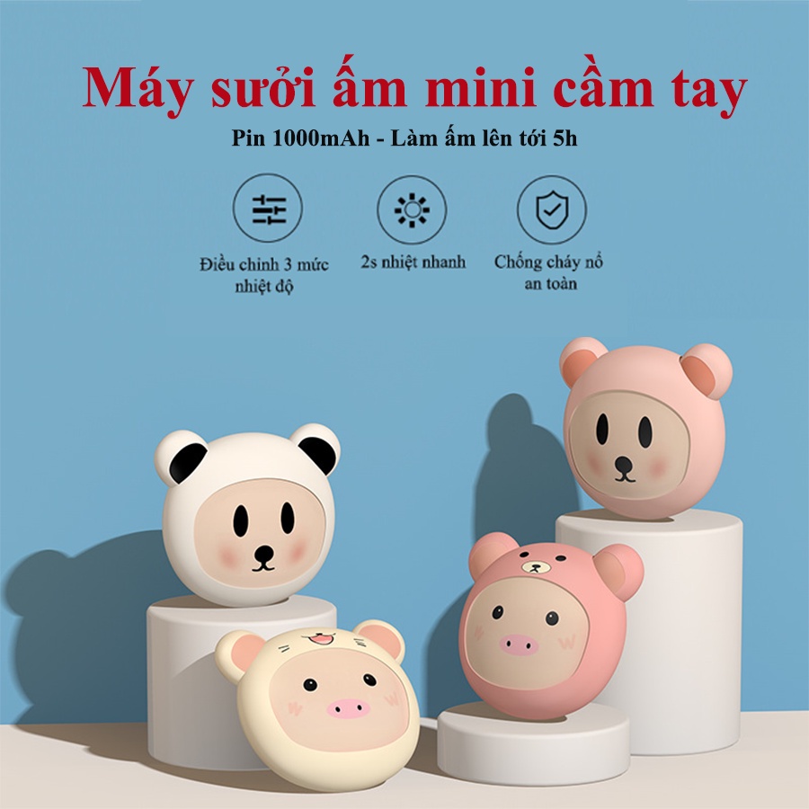 Máy sưởi ấm mini cầm tay nhỏ gọn sưởi ấm lâu dung lượng pin 1000mAh