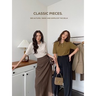 6825 ÁO LEN CỔ POLO 3 CÚC SỌC DỌC