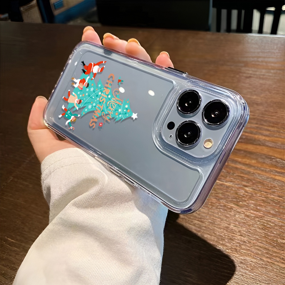 Ốp Điện Thoại Trong Suốt Hình Cây Thông Giáng Sinh Cho iphone 14ProMax 13 11 12 7Plus X XR XS Max 8 7