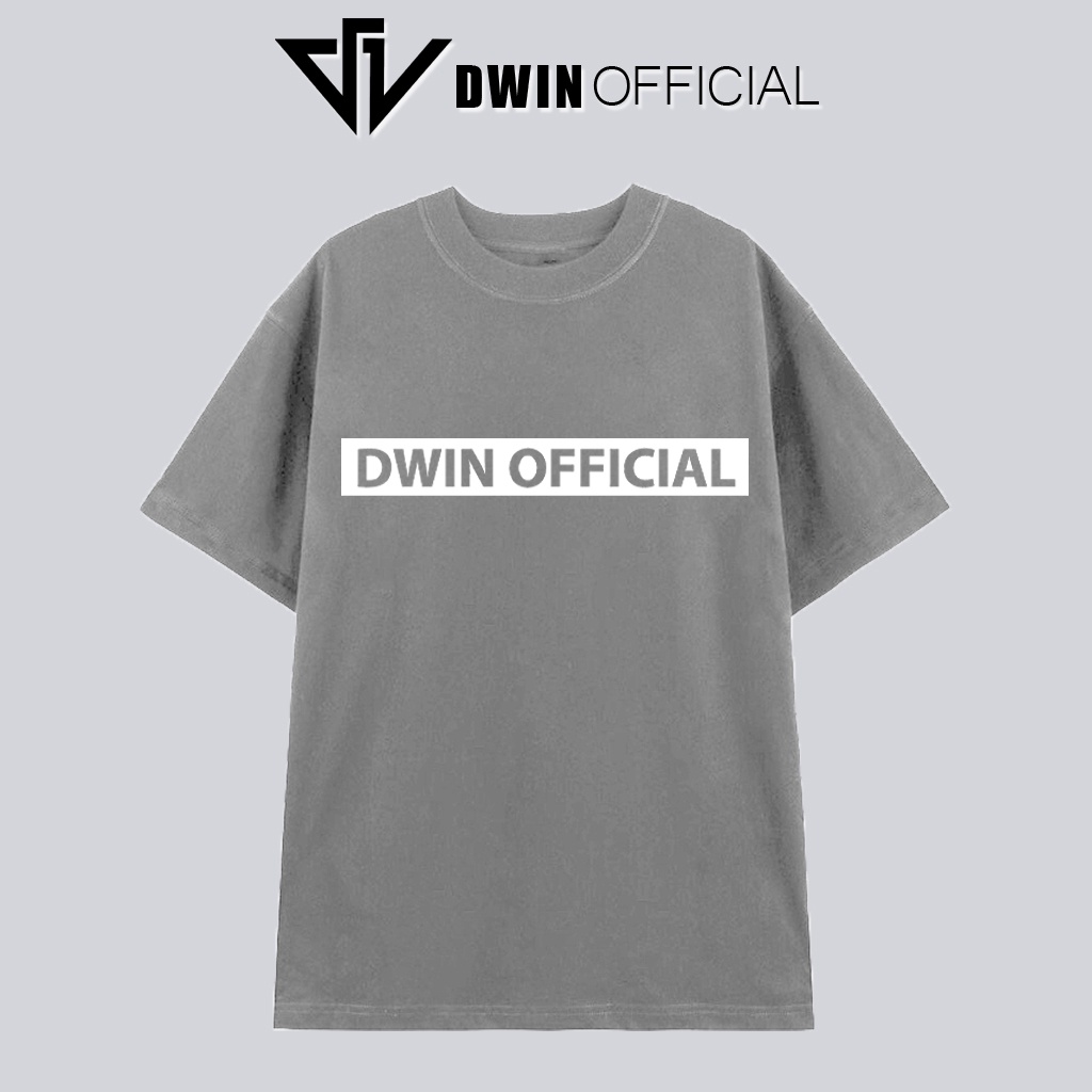 Áo thun unisex thời trang DWin basic tee phông trơn nam nữ tay lỡ oversize form rộng in logo cao su nổi 2.0