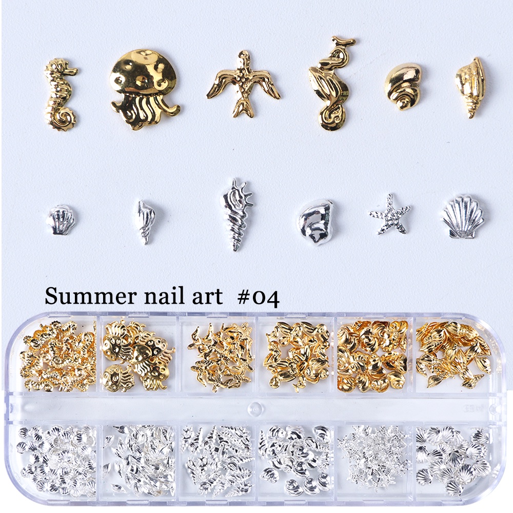 Hạt Đá 3D Bằng Hợp Kim Màu Vàng / Bạc Hình Nơ / Trái Tim Dùng Trang Trí Móng Tay Nghệ Thuật DIY
