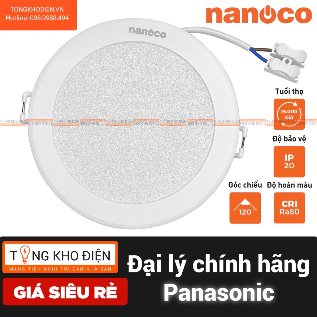 Đèn âm trần downlight LED Nanoco 7wD90 ánh sáng trung tính, ánh sáng trắng, ánh sáng 3 màu [CHÍNH HÃNG]