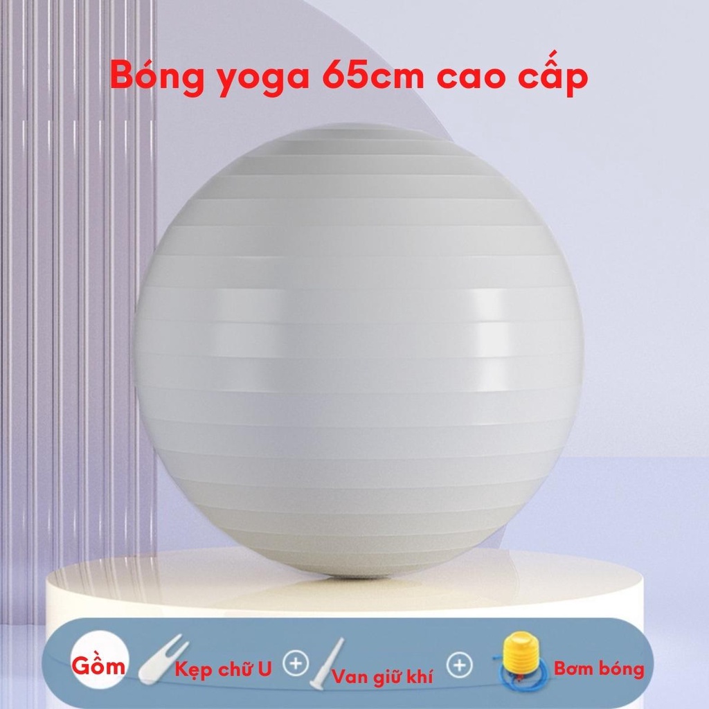 Bóng Tập Yoga Tròn Cỡ Lớn 65cm Cao Cấp Tập Kegel Tập Gym Tập Bơi Chính Hãng Amalife Chọn Màu