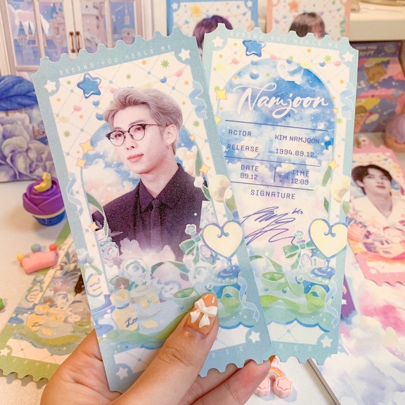 BTS TICKET cán kim tuyến bling bling