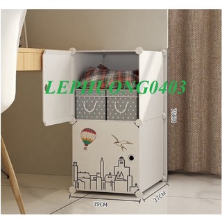 Tủ nhựa ghép,tủ quần áo,tủ nhựa đựng quần áo đa năng 2 ngăn