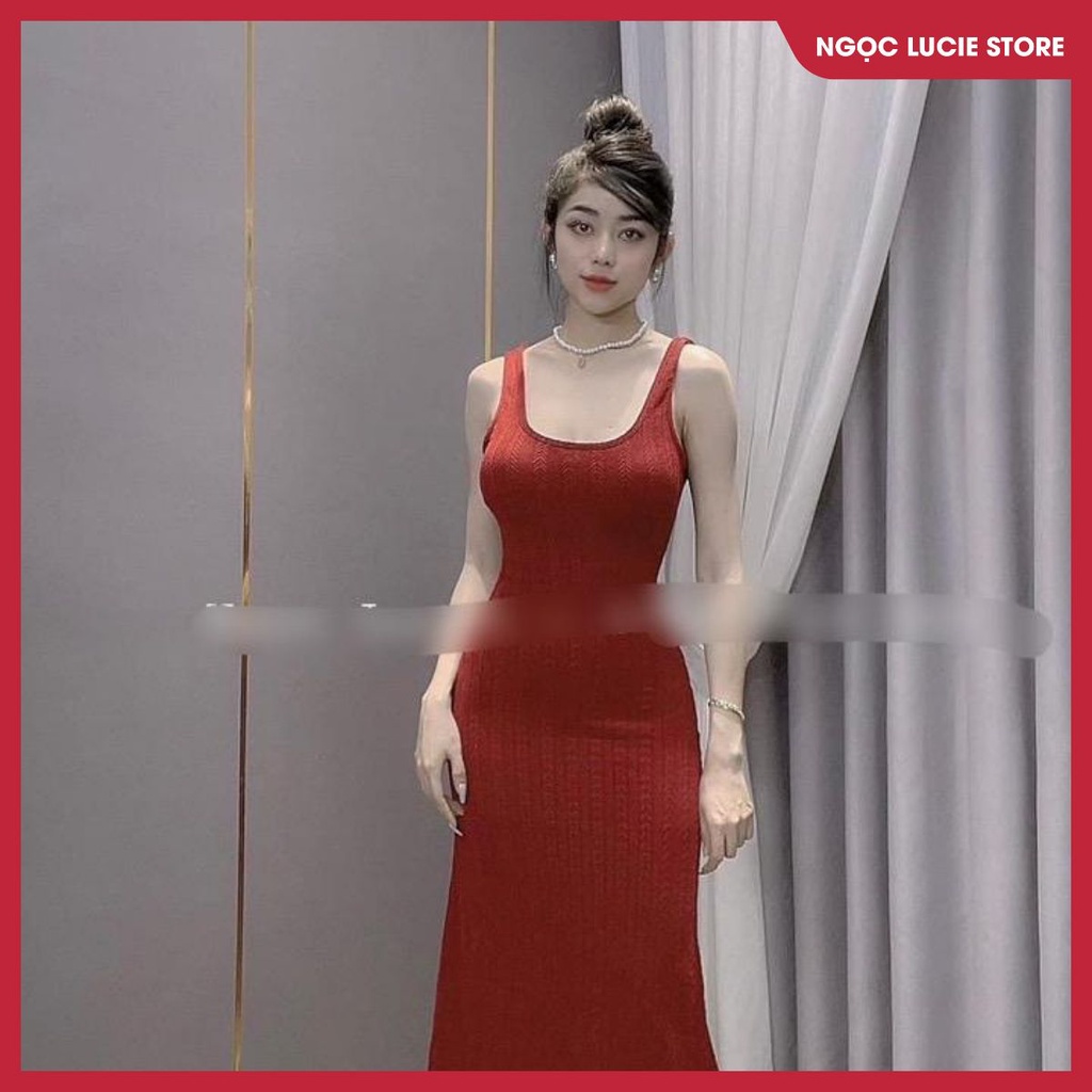 D140 - Đầm body bông lúa hở lưng