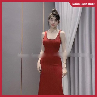 D140 - đầm body bông lúa hở lưng